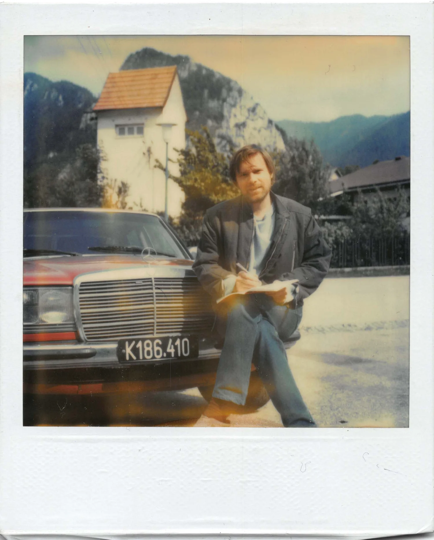 Oleg Vidov with the red Mercedes, Yugoslavia, 1985
